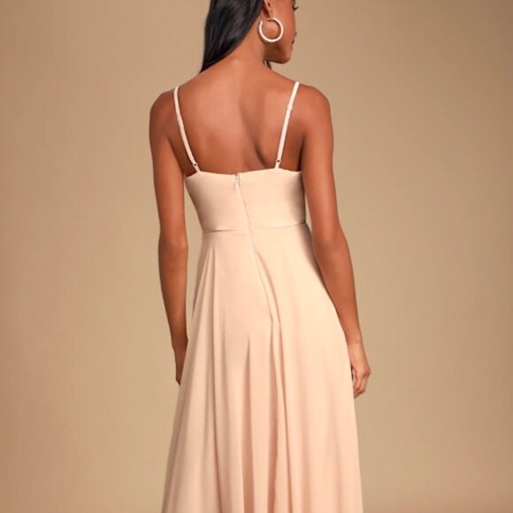 Lulus All About Love Blush Pink Maxi Dress Size XS - Picture 3 of 12